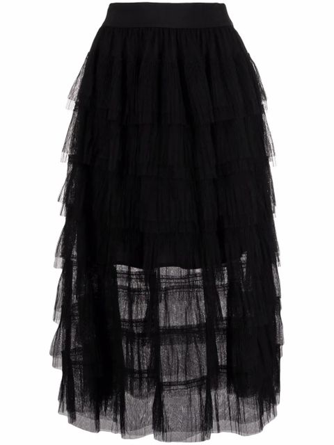 Maje layered tulle midi skirt - Black - zdjęcie produktu nr 1