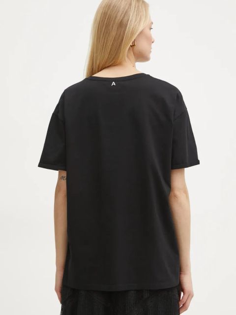 Twinset t-shirt bawełniany damski kolor czarny 251AP2162