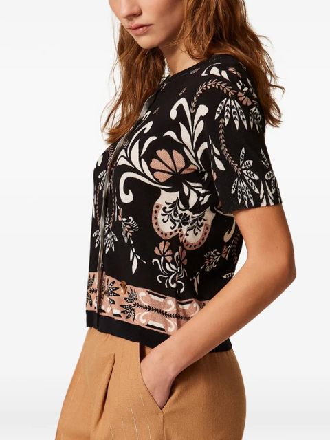 TWINSET foulard-print cardigan - Black