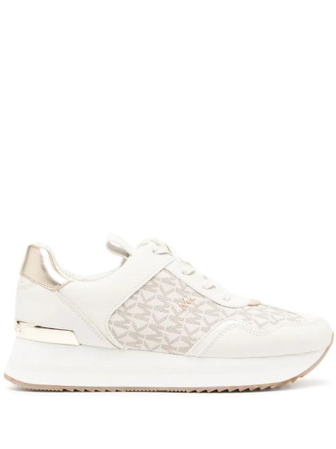 Michael Kors Raina logo-jacquard platform sneakers - Gold - zdjęcie produktu nr 1