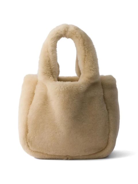 Prada shearling mini handbag - Neutrals