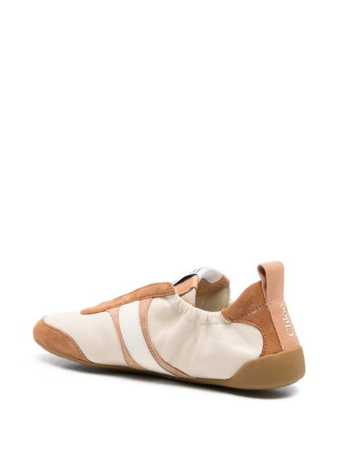 Chloé Kick logo-engraved sneakers - Neutrals