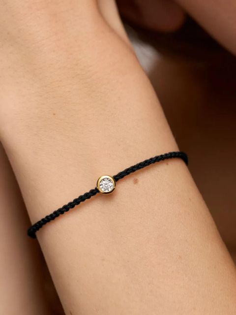 Monica Vinader gold-bead solitaire diamond bracelet - Black - zdjęcie produktu nr 2