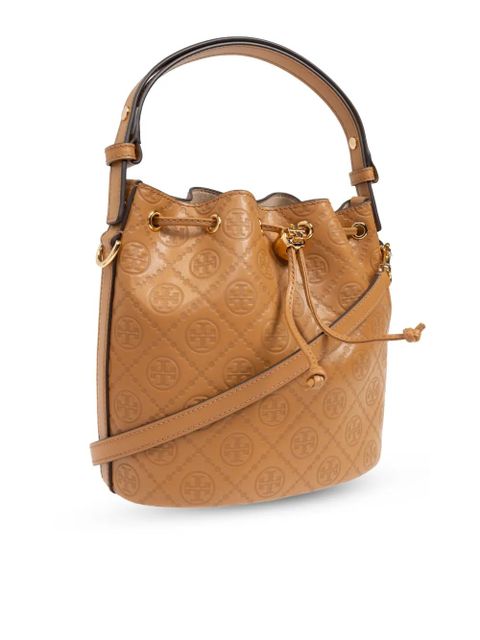 Tory Burch All-over-debossed logo bucket bag - Brown
