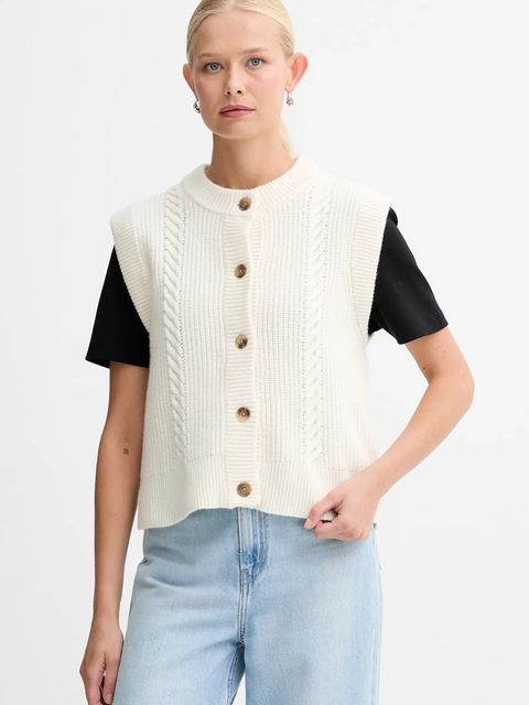 Levi's kamizelka z dodatkiem wełny damski kolor beżowy ciepły 0038D - zdjęcie produktu nr 1