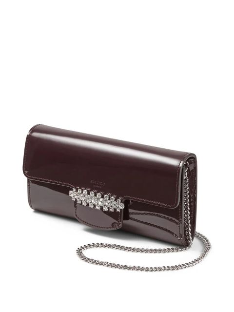 Jimmy Choo Bing crystal-embellished patent-leather clutch bag - Brown - zdjęcie produktu nr 2