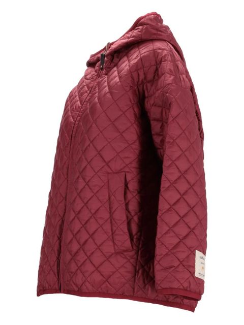 Max Mara quilted-hooded jacket - Red