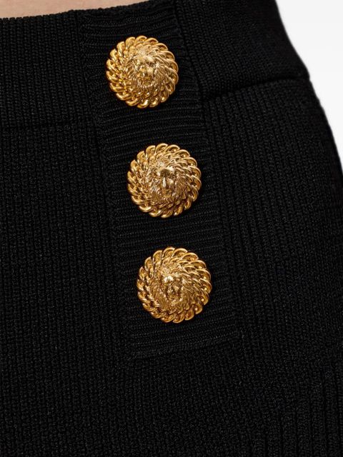 Balmain button ribbed skirt - Black