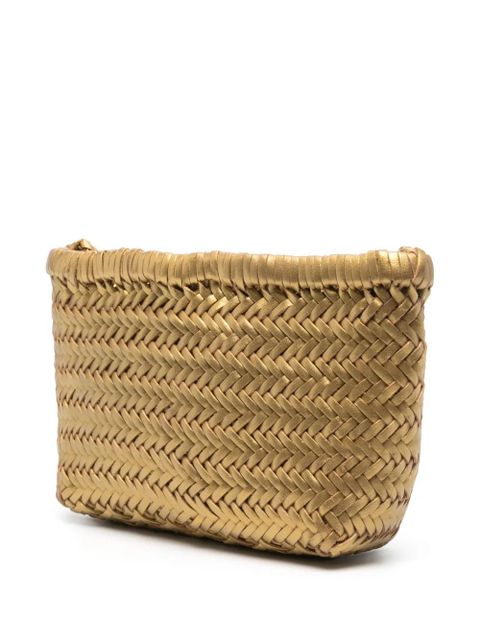 DRAGON DIFFUSION Minsu leather interwoven shoulder bag - Gold