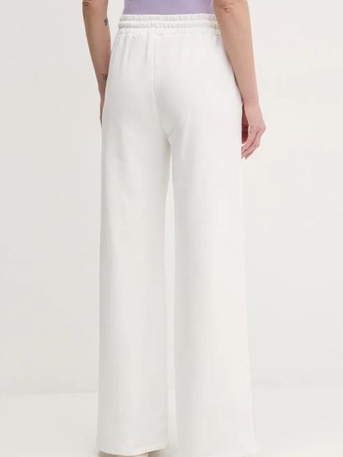 Guess spodnie dresowe bawełniane PRIMULA damskie kolor biały gładkie V5GB07 KCRP0