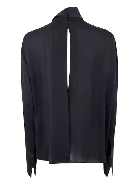 TOM FORD asymmetric-neck keyhole blouse - Black