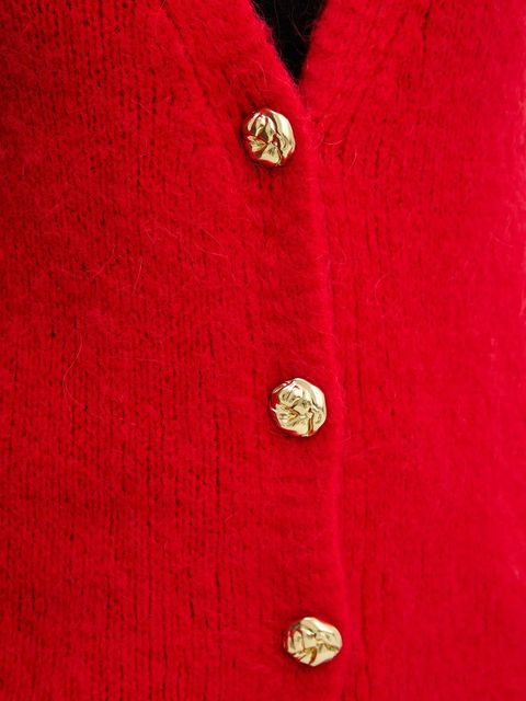 Morgan kamizelka z domieszką wełny damski kolor czerwony MROUGE