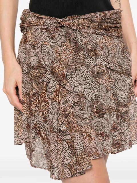 ISABEL MARANT Camia printed mini skirt - Neutrals