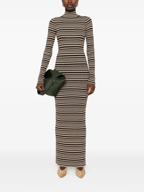 Nanushka turtleneck striped maxi dress - Brown - zdjęcie produktu nr 2