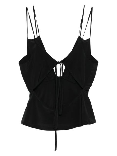 Paris Georgia Bernie tie-front silk camisole - Black