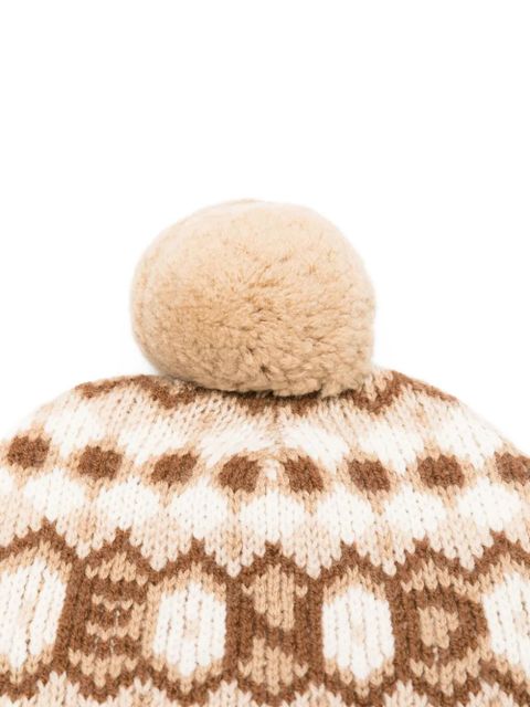 FENDI pompom nordic beanie - Neutrals