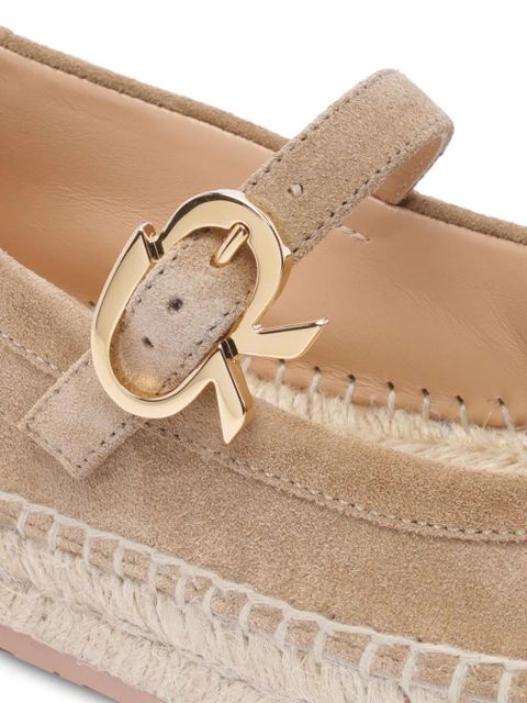 Gianvito Rossi Elda buckled espadrille ballet-flats - Neutrals