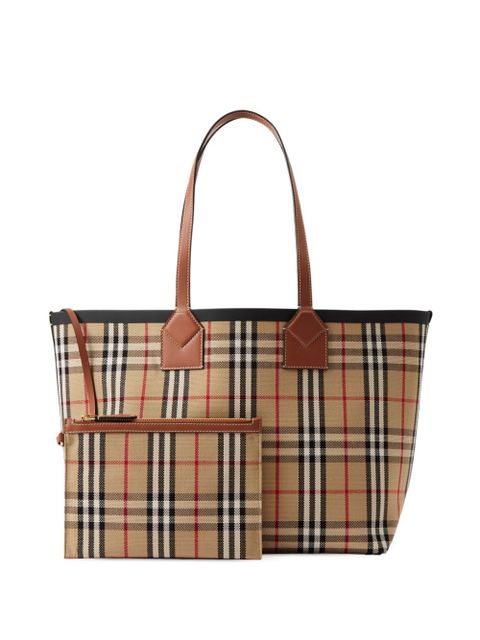 Burberry medium London check-pattern tote bag - Brown - zdjęcie produktu nr 2