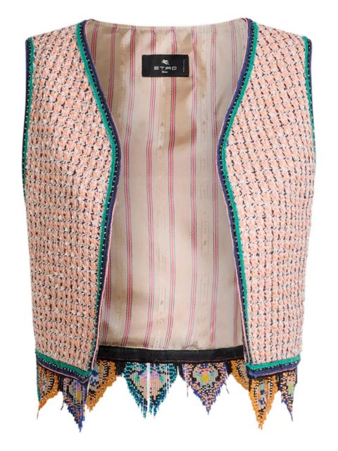 ETRO cropped tweed waistcoat - Neutrals - zdjęcie produktu nr 1