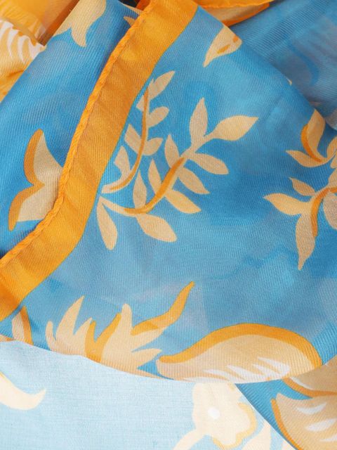 ETRO floral-print frayed scarf - Blue - zdjęcie produktu nr 2