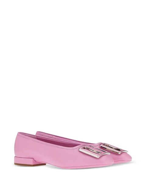 Ferragamo buckle leather ballerina flats - Pink