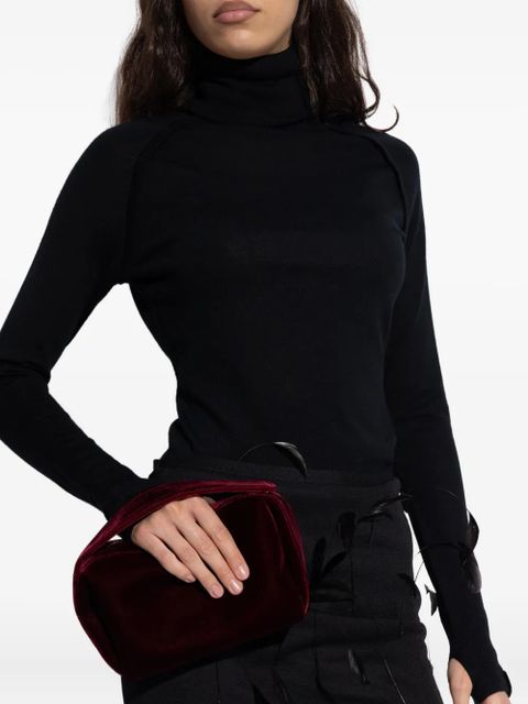 NEOUS Ara velvet-effect zip clutch Bag - Red - zdjęcie produktu nr 1