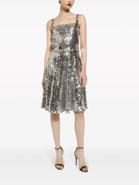 Dolce & Gabbana sequinned A-line midi skirt - Silver - zdjęcie produktu nr 2