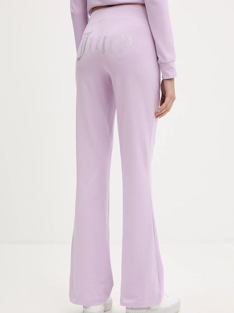 Juicy Couture spodnie dresowe JERSEY APOLLO PANT damskie kolor fioletowy z aplikacją JCWBJ125311