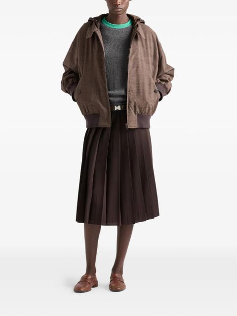Prada pleated rush stitch midi skirt - Brown - zdjęcie produktu nr 2
