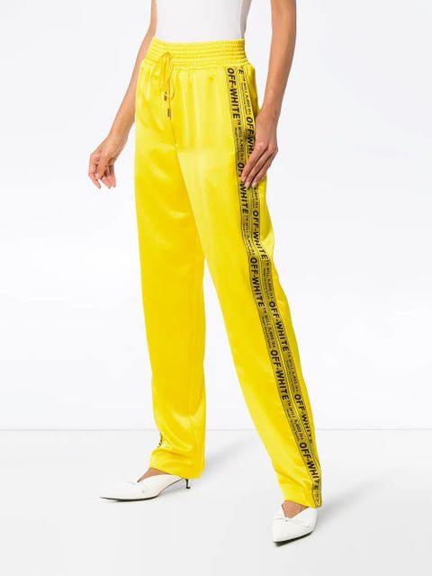 Off-White industrial logo striped track pants - Yellow