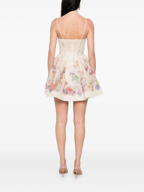 ZIMMERMANN floral corset mini dress - Neutrals