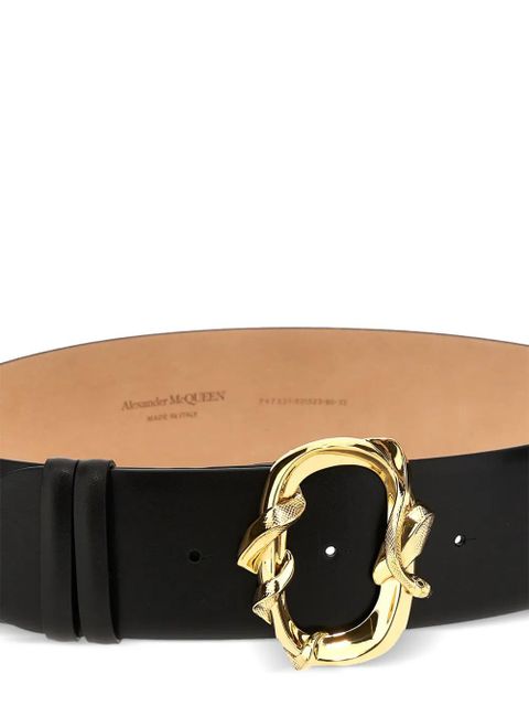 Alexander McQueen Snake-bucke belt - Black - zdjęcie produktu nr 2