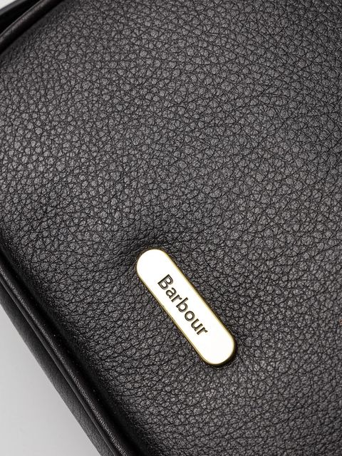 Barbour torebka skórzana kolor czarny LBA0492