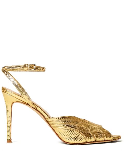 TWINSET 100mm laminated-leather ankle-strap sandals - Yellow - zdjęcie produktu nr 1