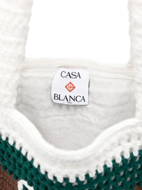 Casablanca Tennis Crochet tote bag - Brown