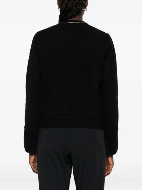 Moncler quilted chain-trimmed puffer jacket - Black