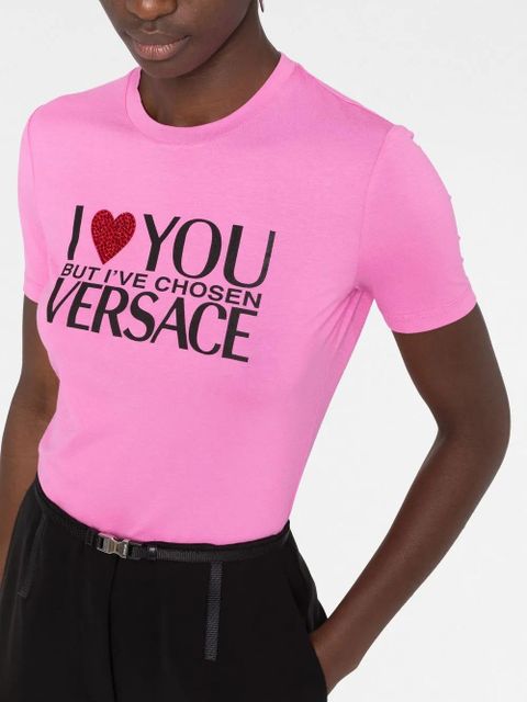 Versace slogan-print T-shirt - Pink