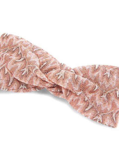 Missoni foliage-pattern twisted headband - Pink - zdjęcie produktu nr 2