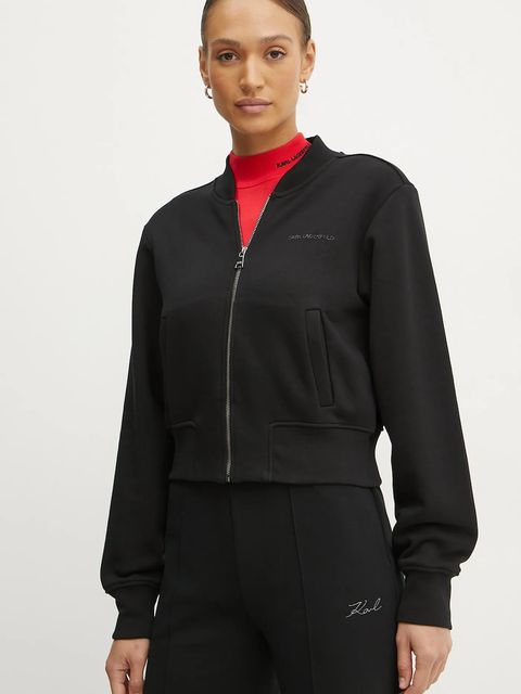 Karl Lagerfeld bluza damska kolor czarny gładka A1W20043 - zdjęcie produktu nr 1