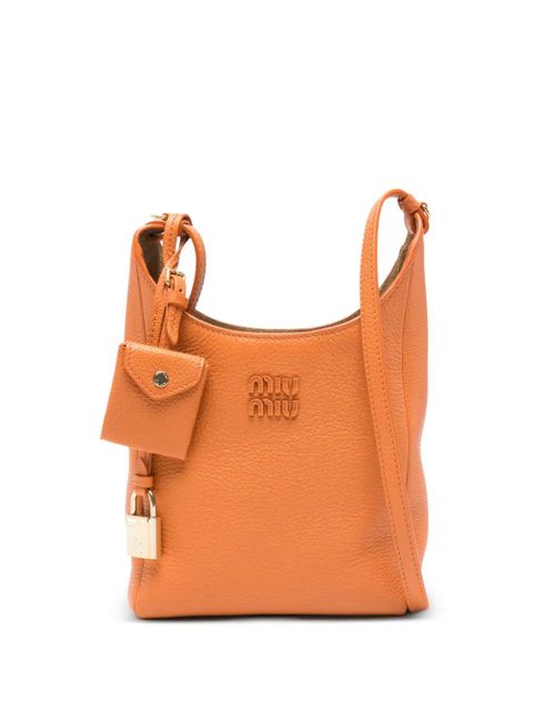 Miu Miu padlock-charm leather cross body bag - Orange - zdjęcie produktu nr 1
