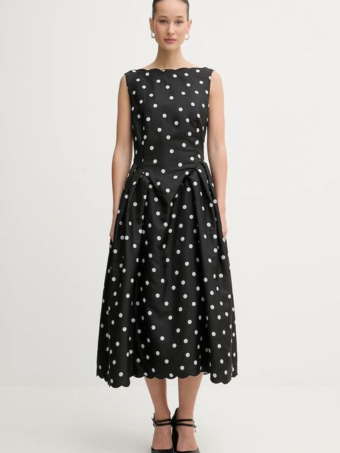 Stine Goya sukienka kolor czarny midi rozkloszowana SG-PS26-D199-2451 - zdjęcie produktu nr 1