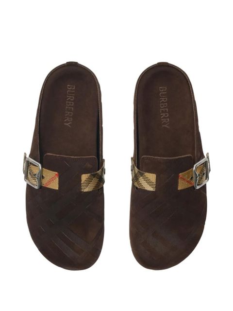 Burberry check-pattern buckle sandals - Brown - zdjęcie produktu nr 2