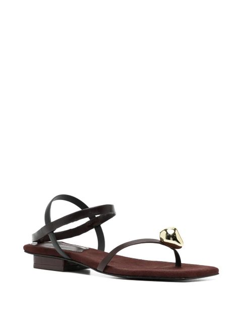 Cult Gaia Illene square-toe leather sandals - Neutrals - zdjęcie produktu nr 2