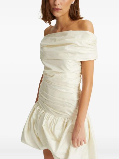 ROTATE BIRGER CHRISTENSEN off-shoulder gathered minidress - White