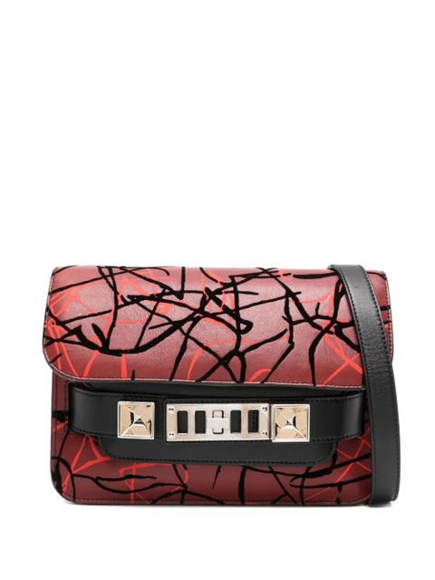 Proenza Schouler scribble-print clasp shoulder bag - Red - zdjęcie produktu nr 1