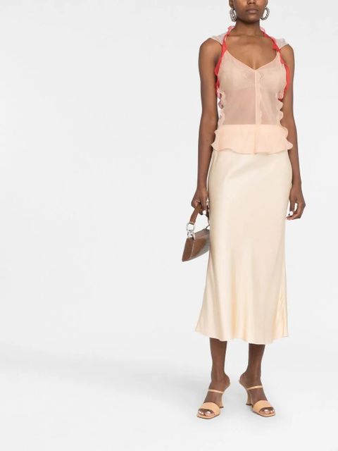 FENDI draped sheer tank top - Pink - zdjęcie produktu nr 2