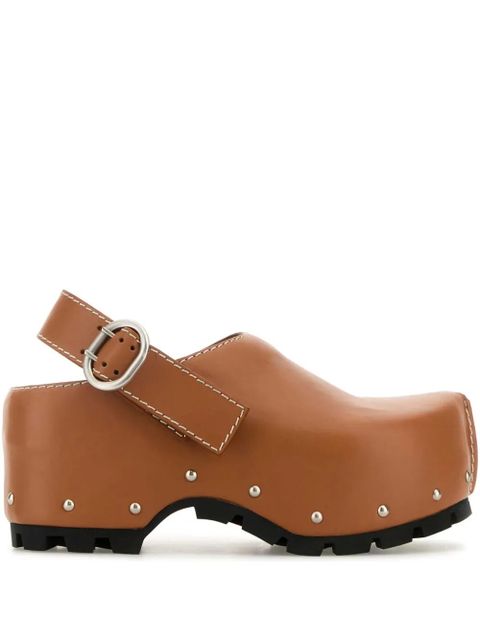 Jil Sander 90mm leather clogs - Brown - zdjęcie produktu nr 1