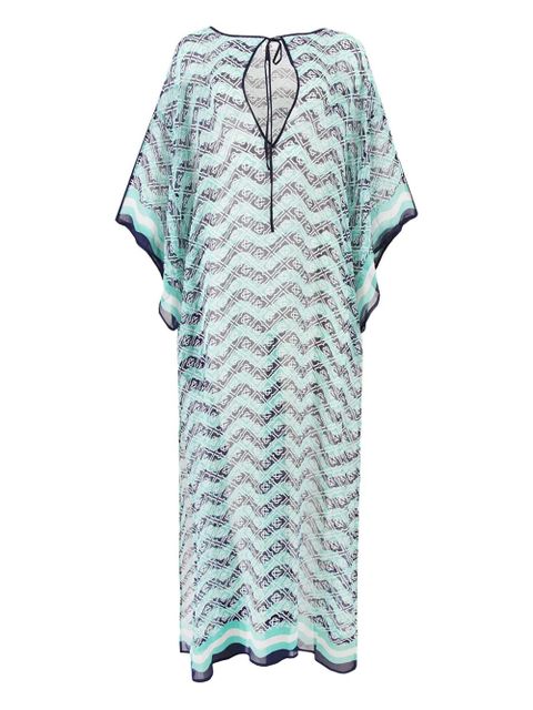 Casablanca Monogram print beach kaftan - Green - zdjęcie produktu nr 1