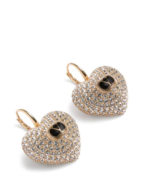 Valentino Garavani Coeur Royal metal, enamel and Swarovski® crystal earrings - Gold