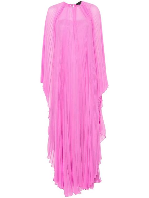Max Mara pleated chiffon maxi dress - Pink